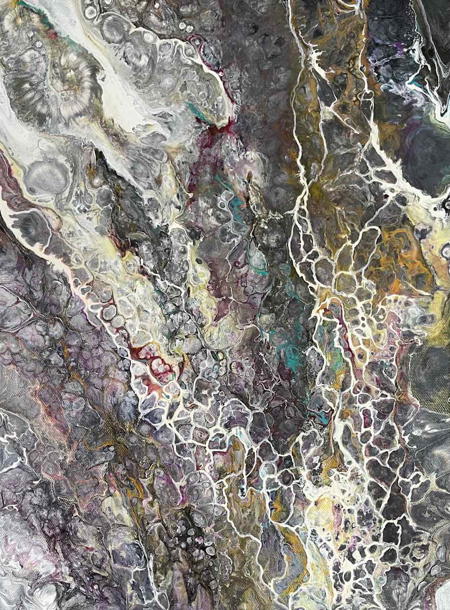 Cellular - Gallery Wrapped Frame with White Frame by Beth Miller 