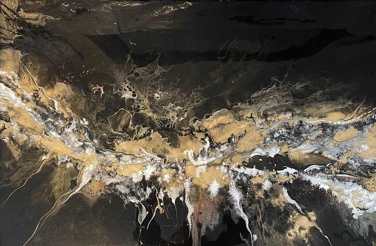 Gilded Journey  - Gallery wrapped Canvas with Frame by Beth Miller, Image 1.
