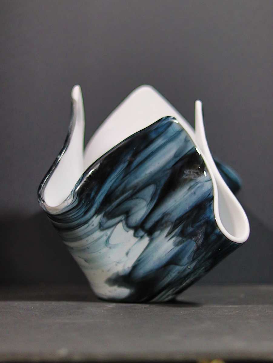 Stormy Night by Jay Laxton  Image: black streaky and clear glass fused with white