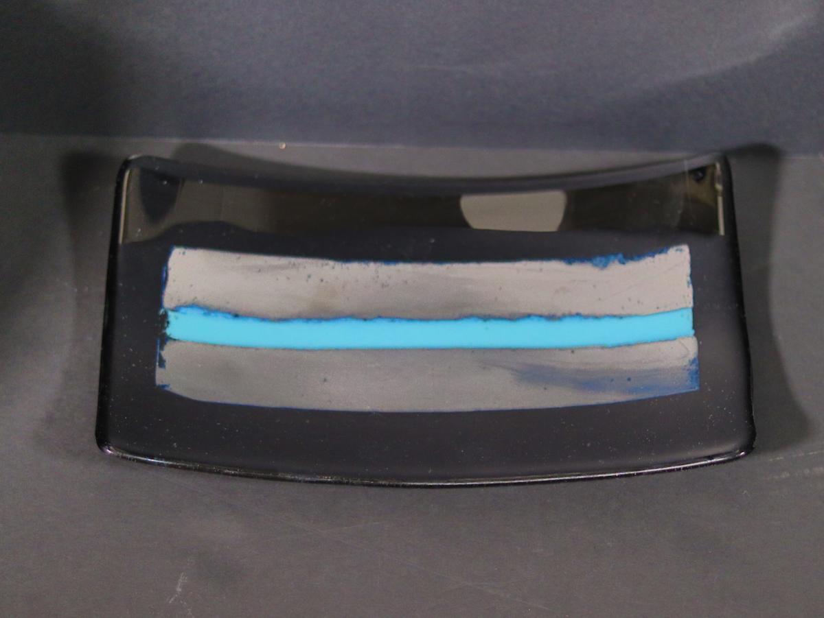 Storm by Jay Laxton  Image: black, steel blue, and turquoise platter