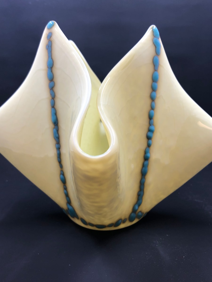 Turquoise Dreams by Jay Laxton  Image: Fused Glass Handkerchief Vase