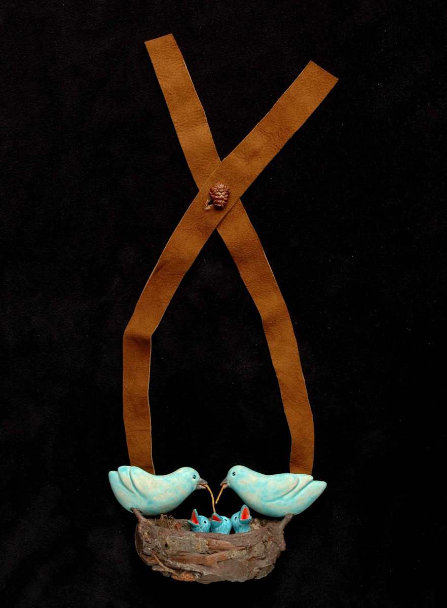 Bird Nest Necklace by Leslie Sills 