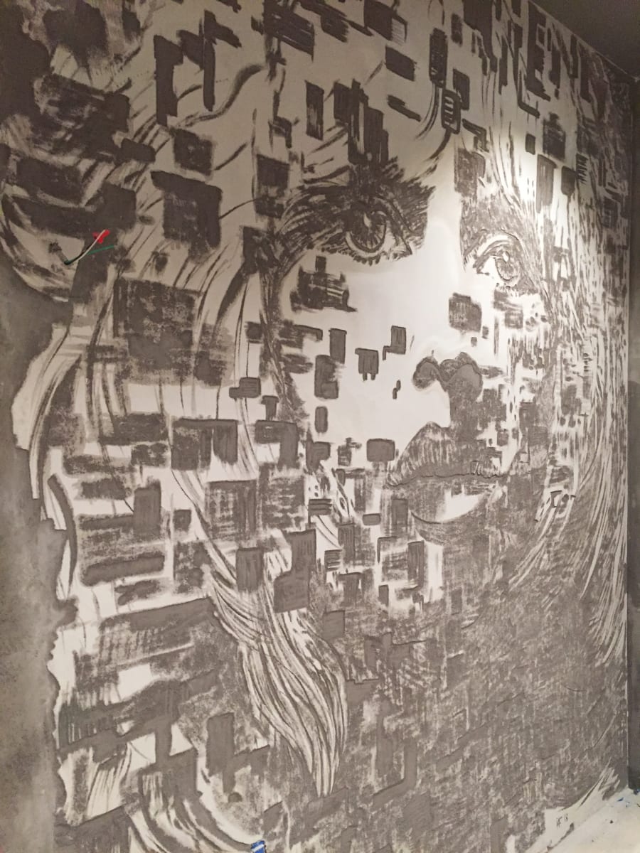 Brigitte - Sgraffito Installation by iLia Fresco 