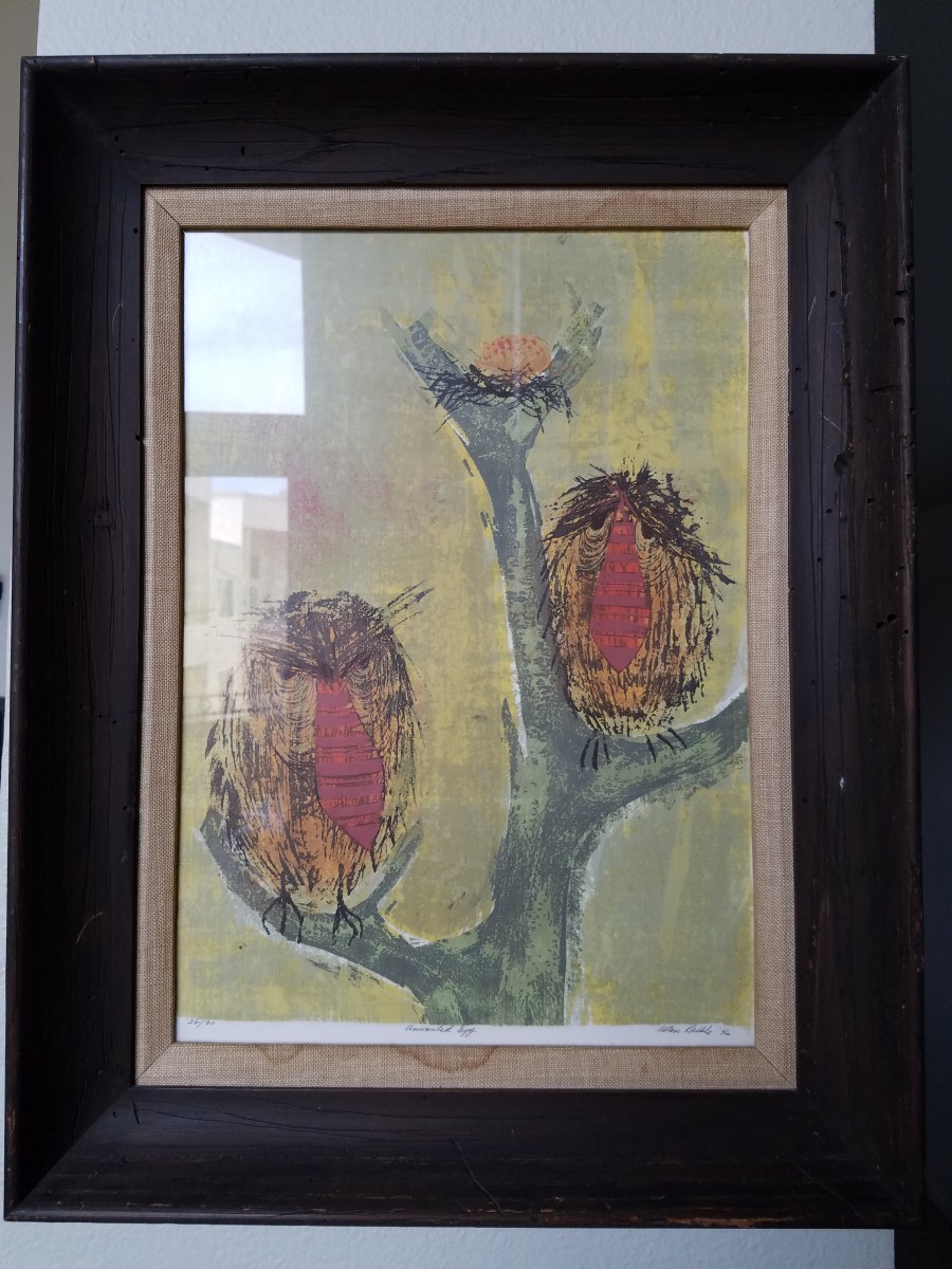 Unwanted Egg - signed etching 26/30 by Alton Raible 