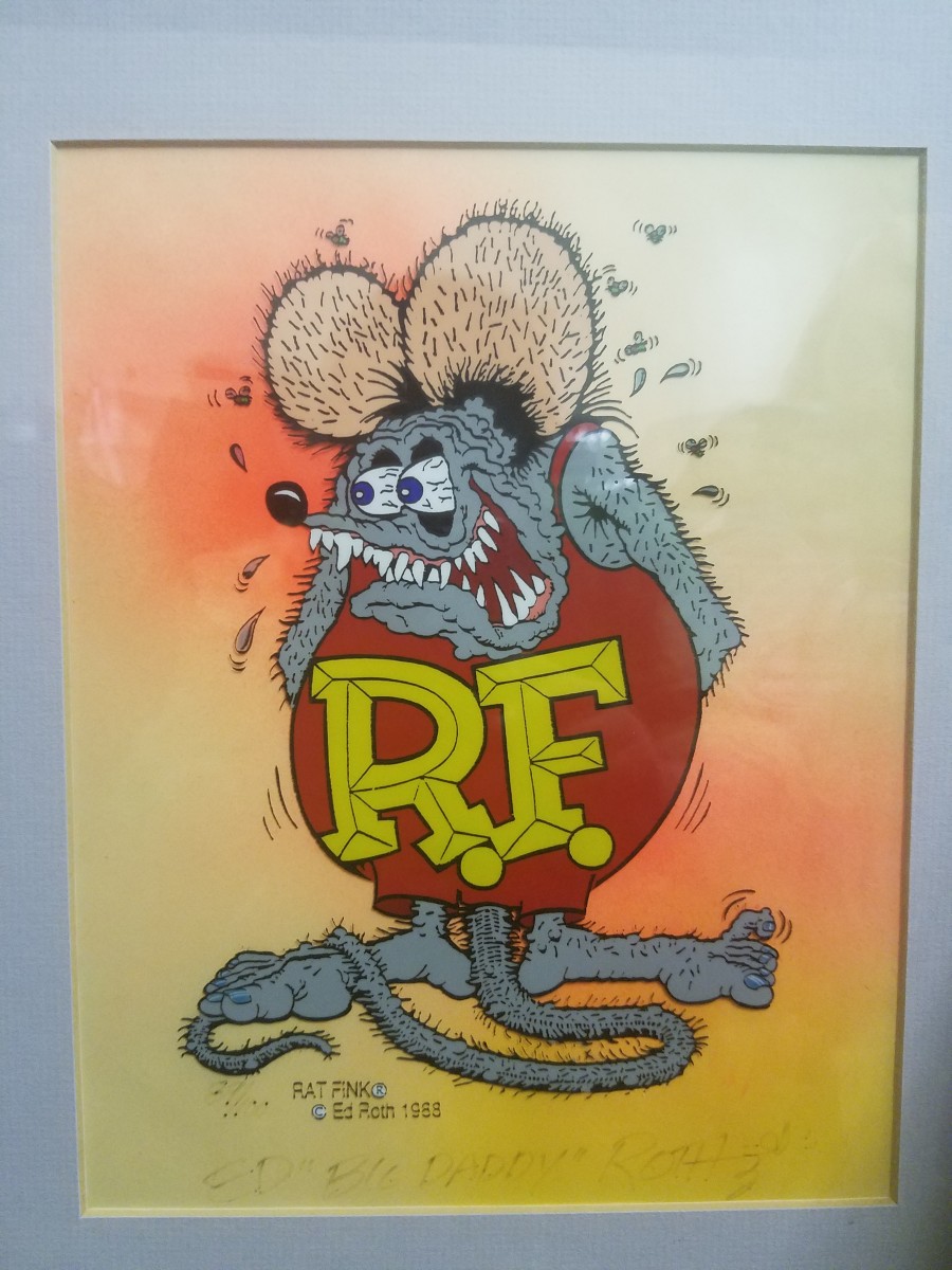 Rat Fink - hand painted, signed cel by Ed "Big Daddy" Roth 