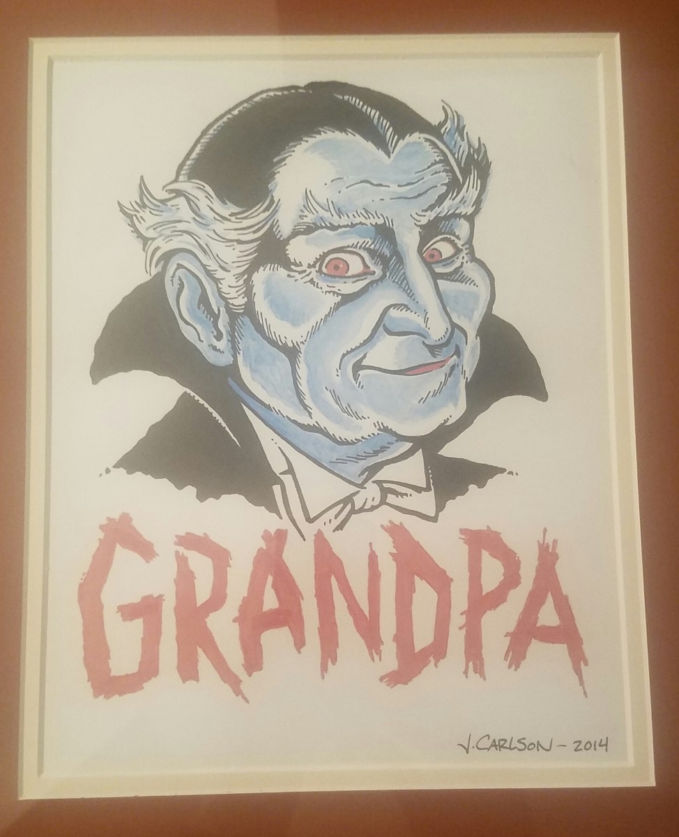 Grandpa Munster Iron-on- orig. art by J Carlson 