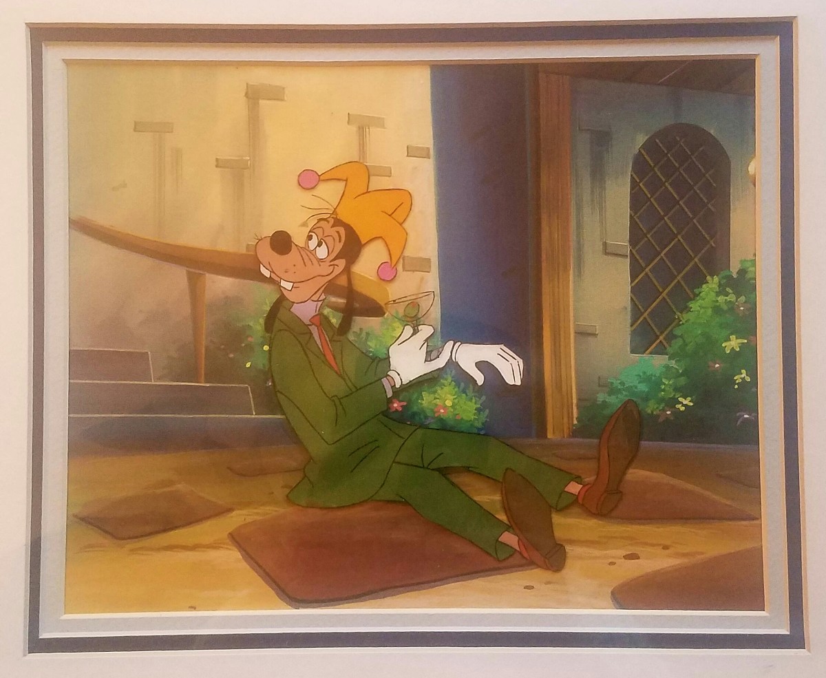 Goofy production cel/background by Disney Animation 