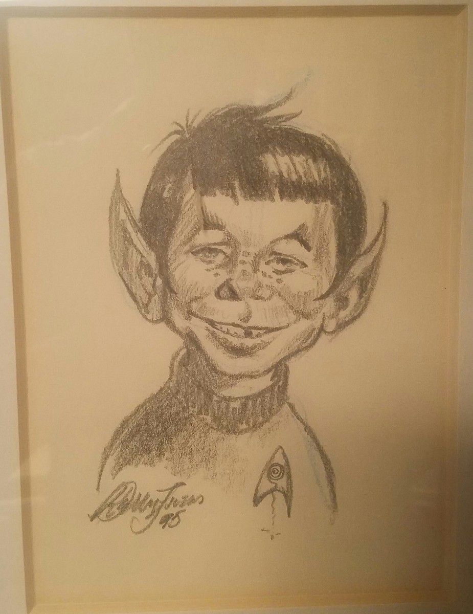 Alfred E. Neuman as Mr. Spock - sketch by Kelly Freas 