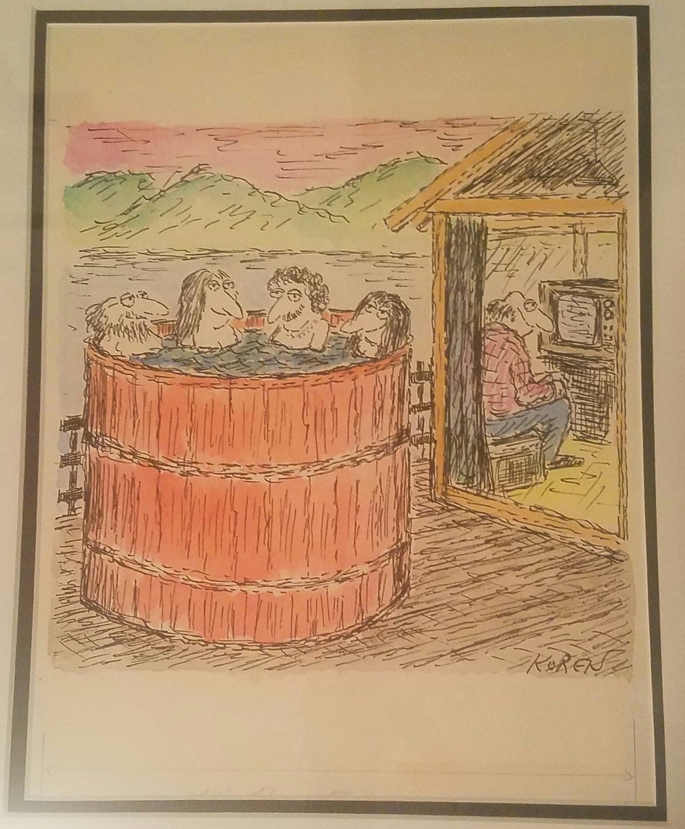 "Hot Tub vs Television" - TV Guide illustration by Ed Koren 