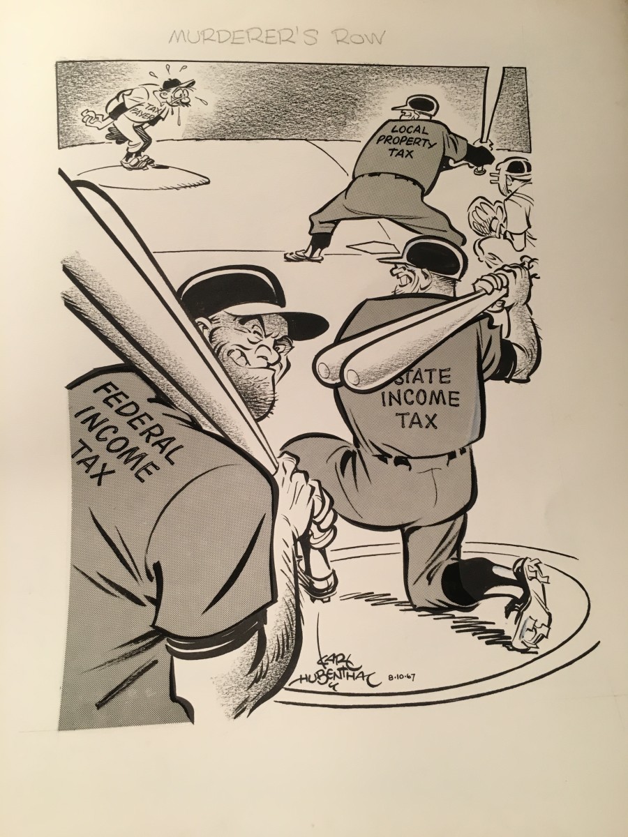 10 Different Karl Hubenthal editorial cartoons (1950's-70's) by Karl Hubenthal 