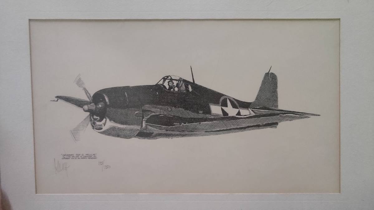 Grumman F6F-3 Hellcat lithograph print by Joe Milich 
