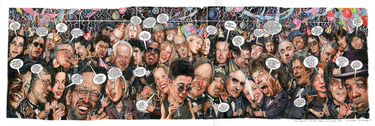 The Party - Rolling Stone (1999) by Drew Friedman 