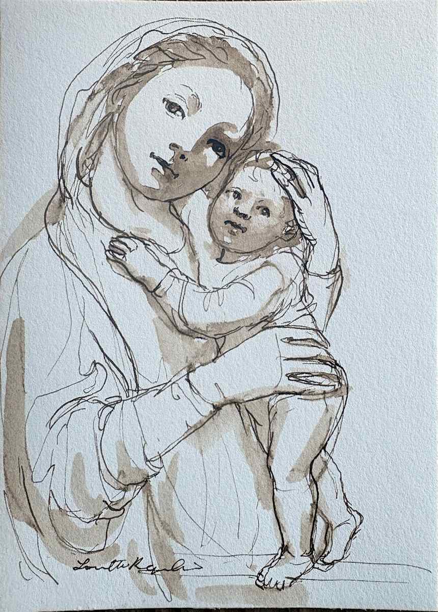 Mary and Baby Jesus 4 by Lovetta Reyes-Cairo 