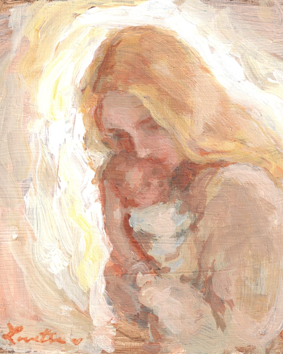 Blonde Mother Snuggle by Lovetta Reyes-Cairo 