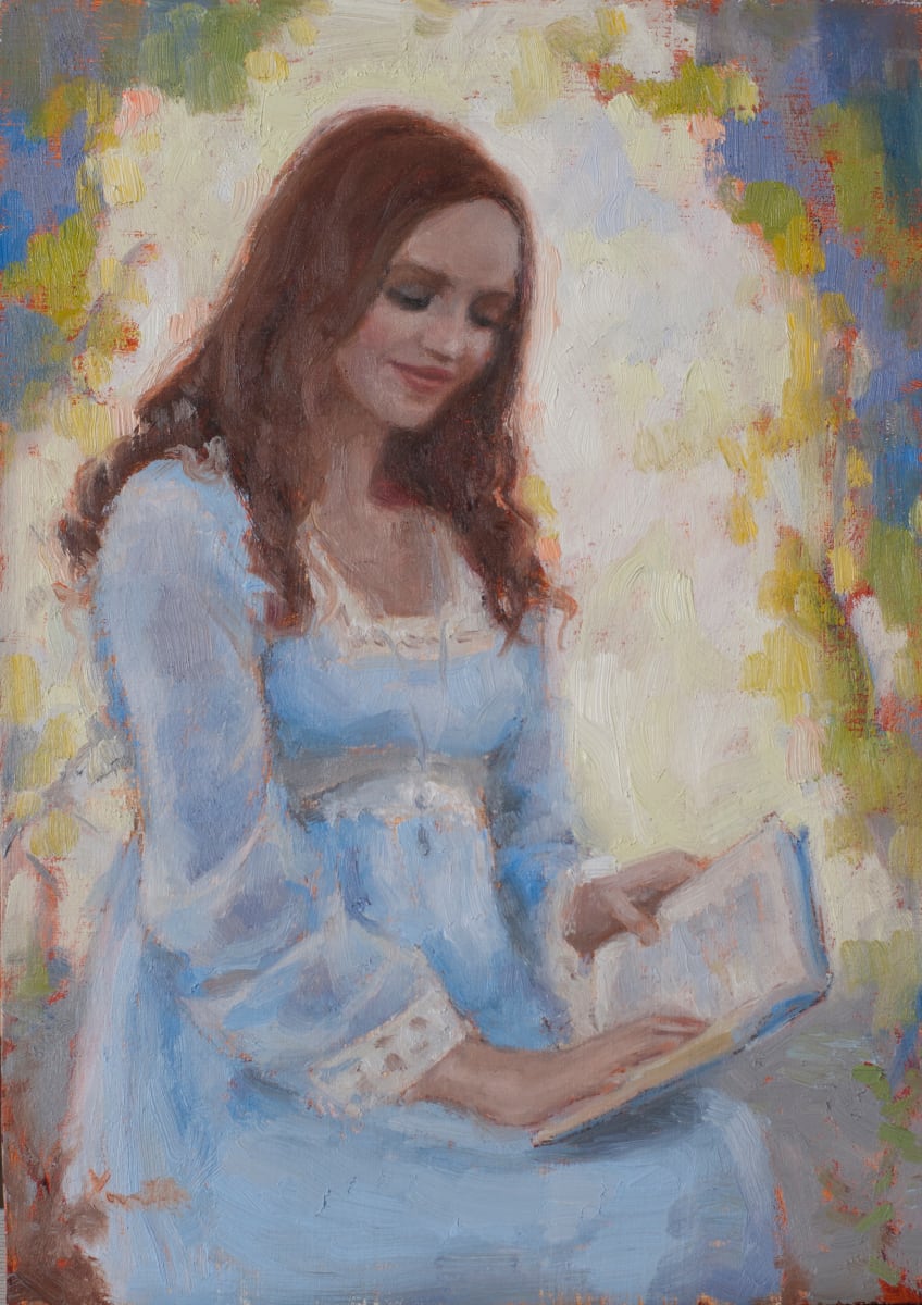 Girl Reading in the Woods by Lovetta Reyes-Cairo 