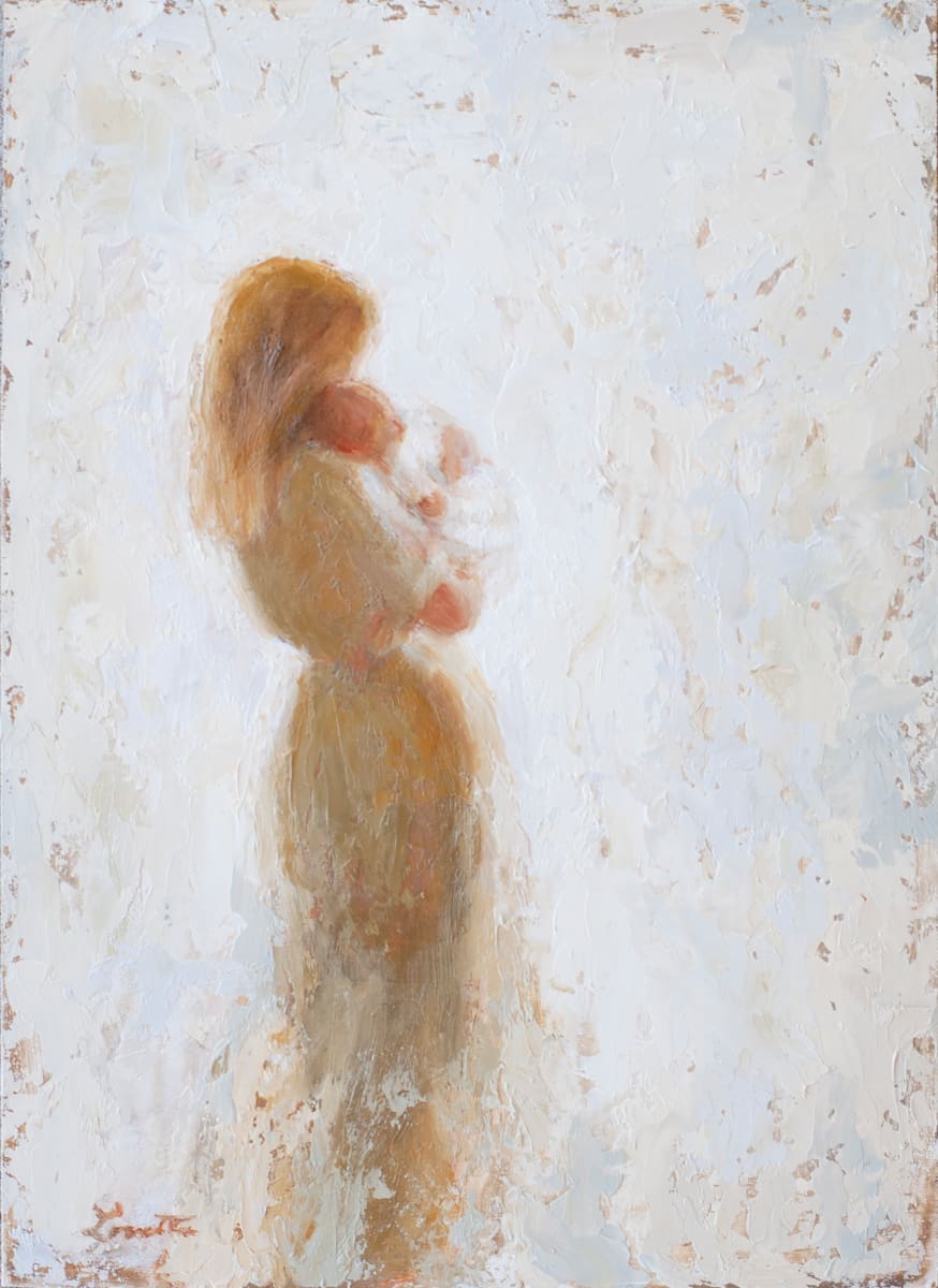 Mom With Short Blonde Hair and Baby by Lovetta Reyes-Cairo 
