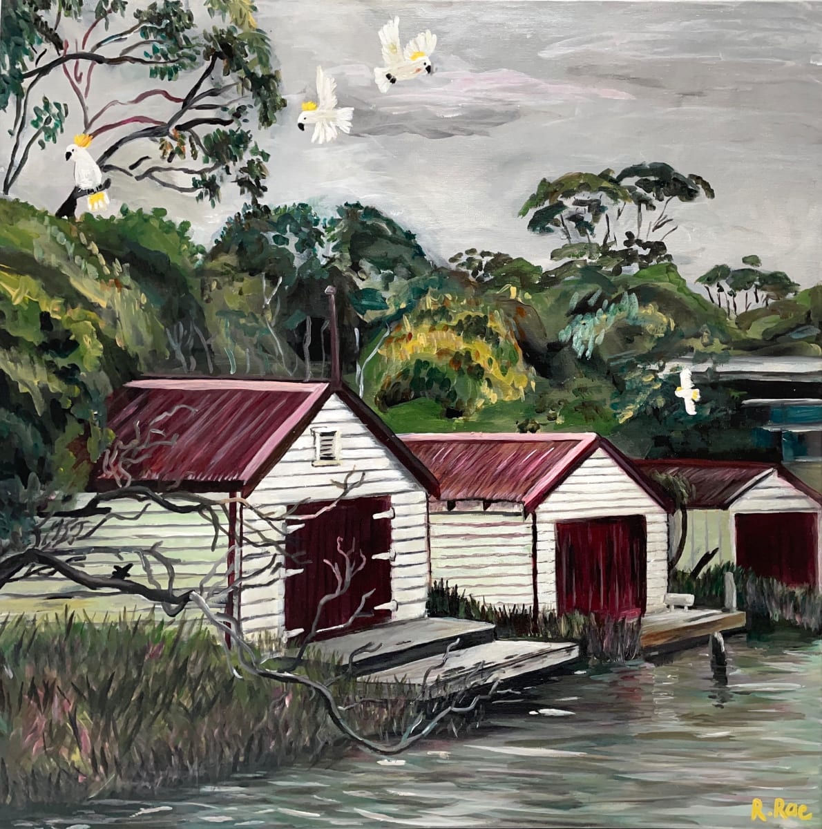Anglesea River Boat Sheds by Rachel Rae 