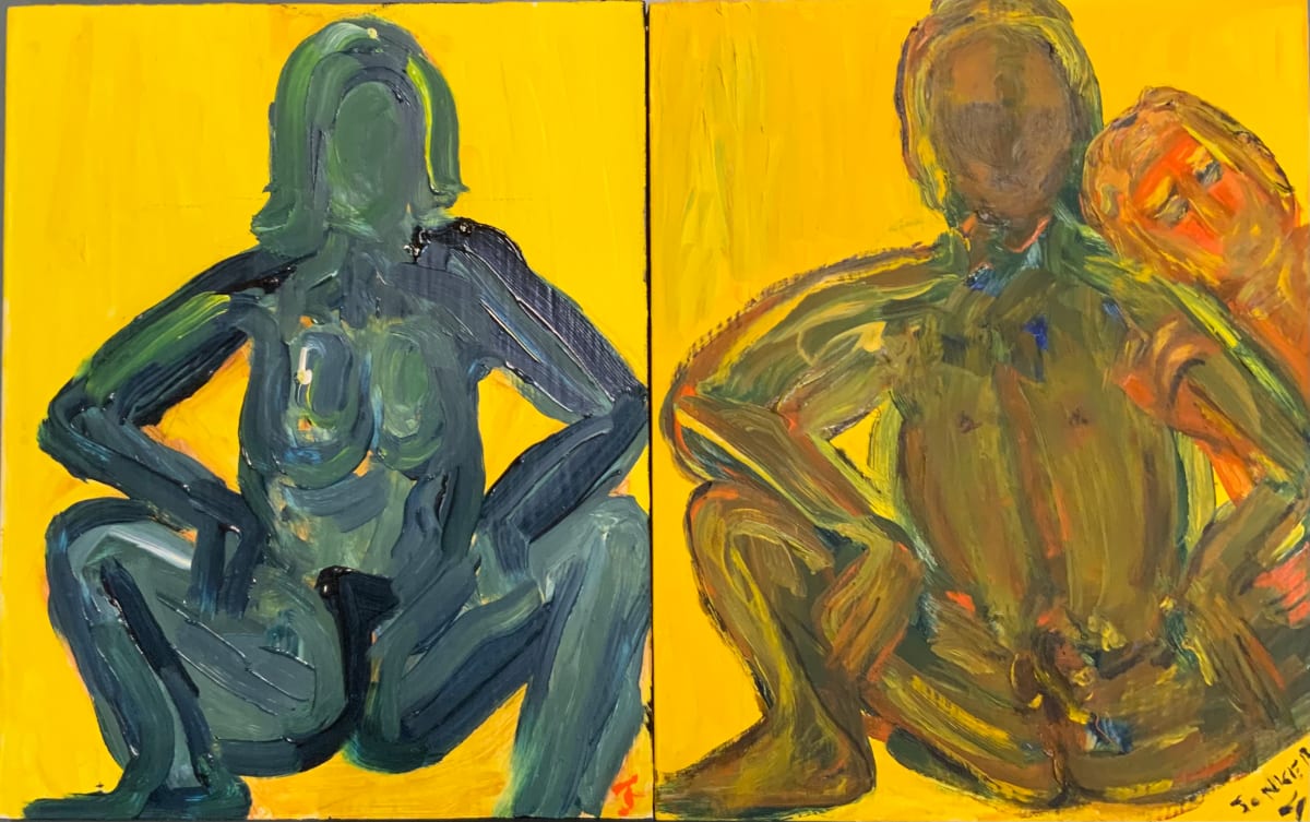 His’ & Her’s - Coupling by Henk Jonker  Image: Diptych - Oil. 