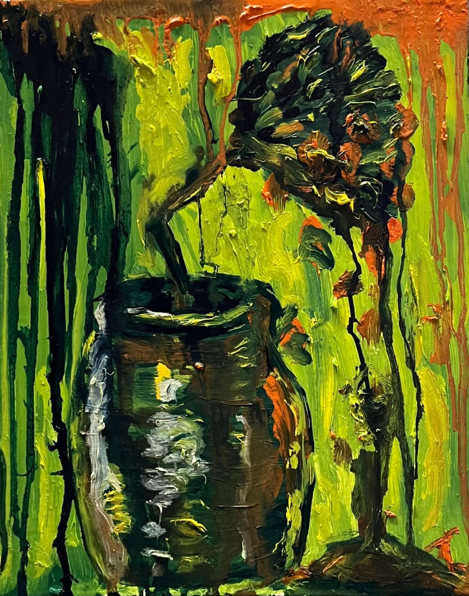 Vase by Henk Jonker  Image: Vase with decaying flower - oil