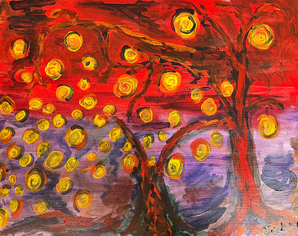 Blooming Trees at Night by Henk Jonker, Image 1.