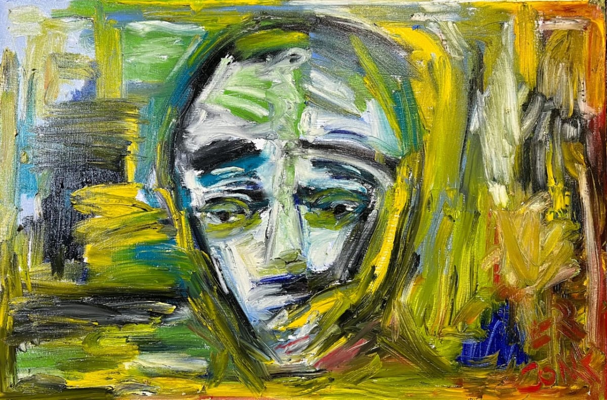 Face 21 by Henk Jonker  Image: Pigment oil on canvas.