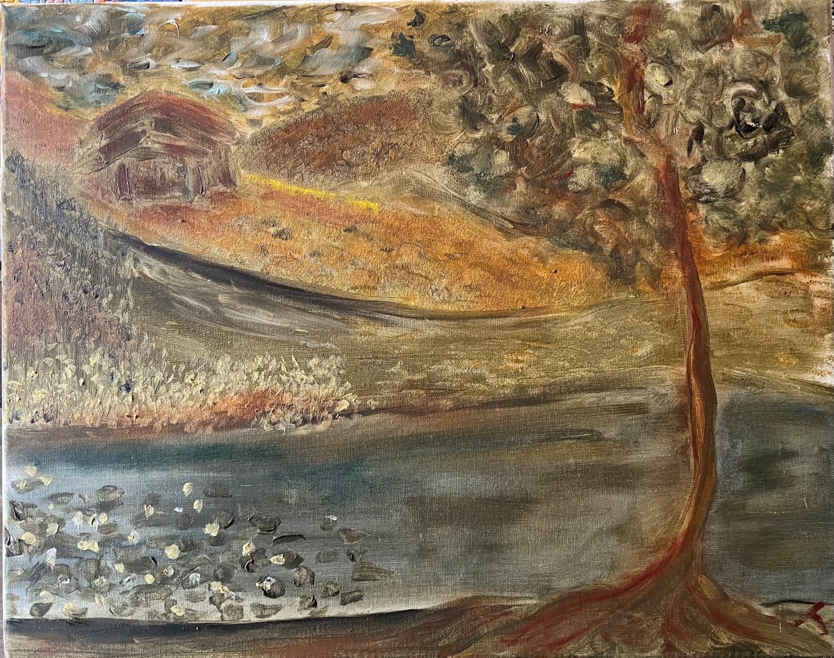 Old Barn at the Pond by Henk Jonker 