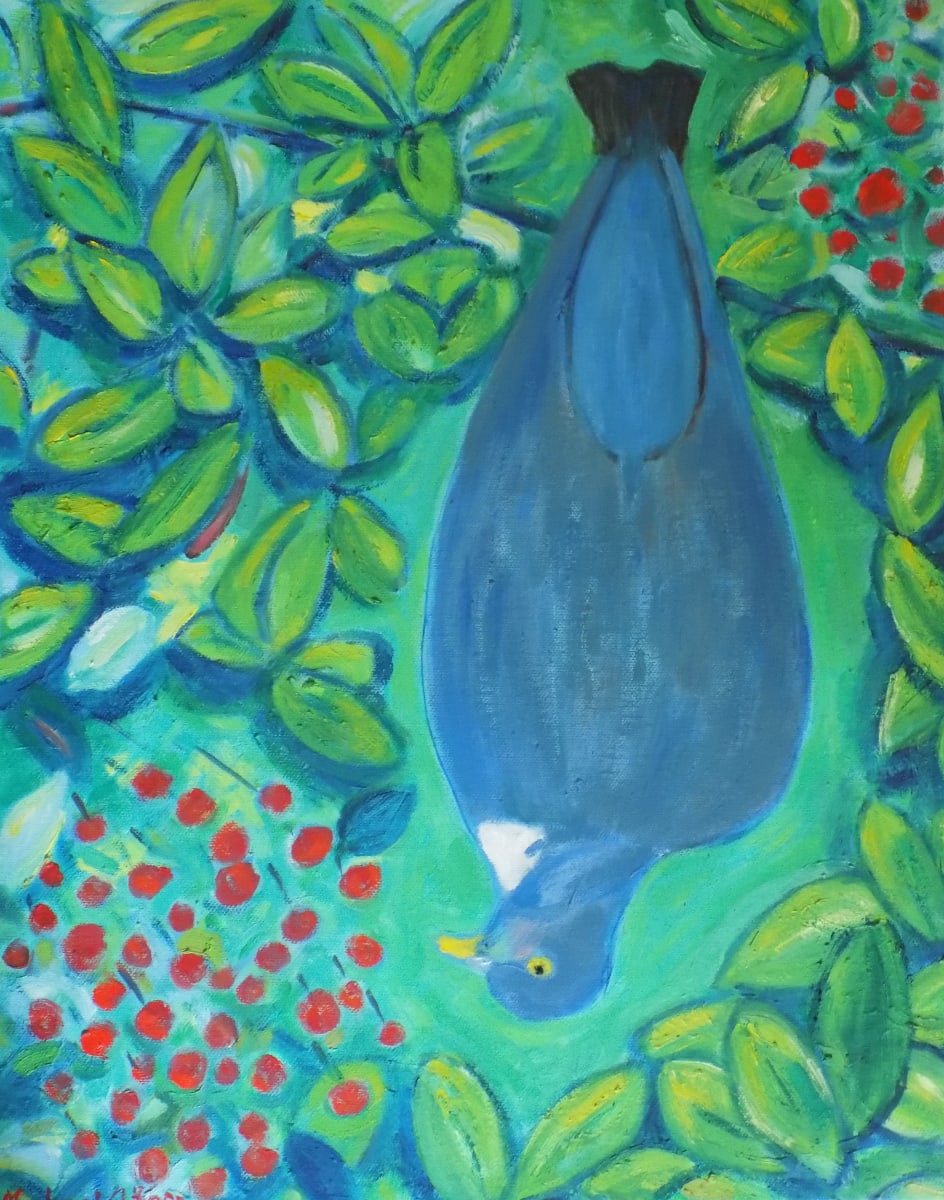 Wood pigeon feeding by Versonic-art  Image: Wood pigeon feeding