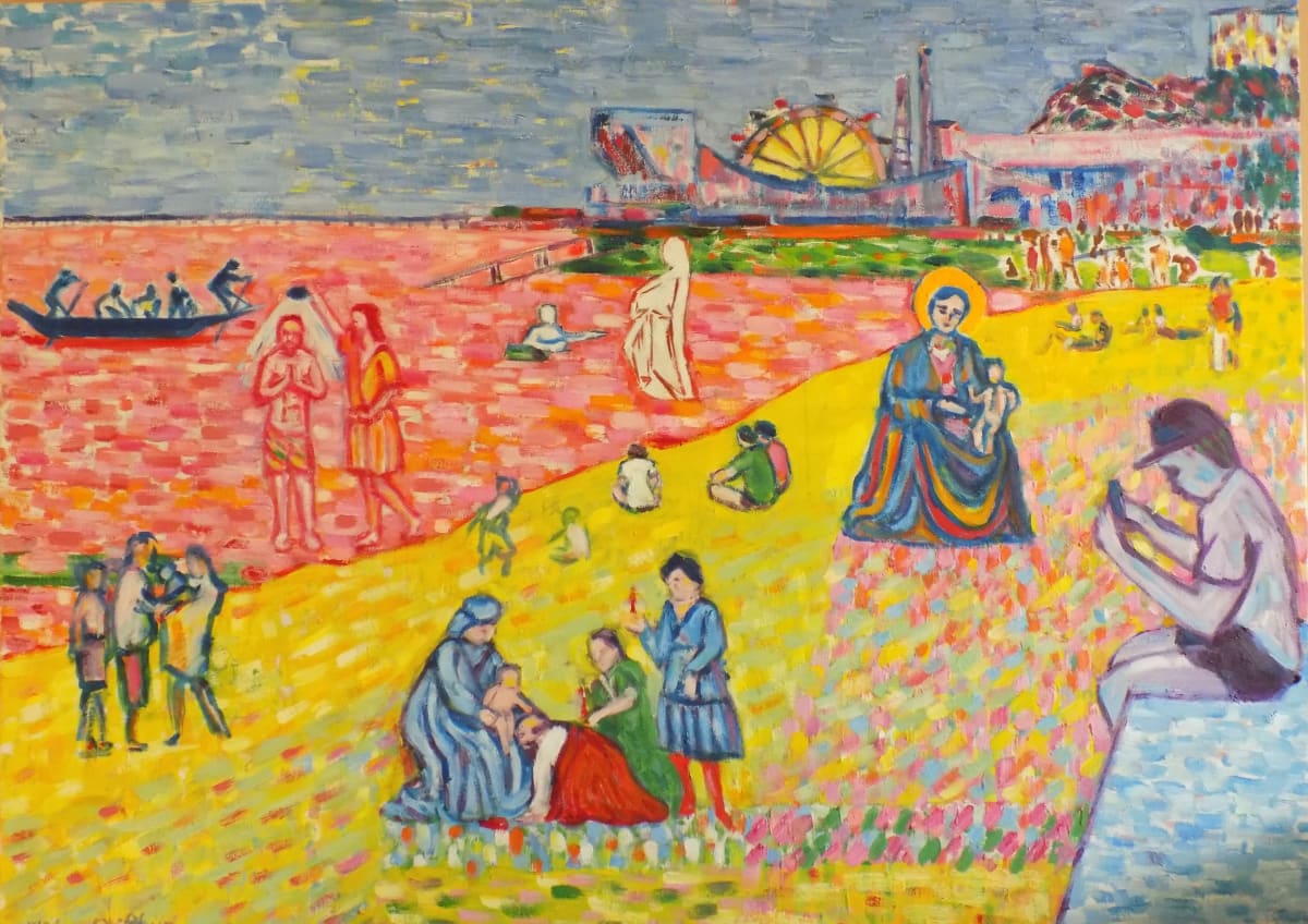 The holy family's day out by Versonic-art  Image: The holy family go to Southend on sea