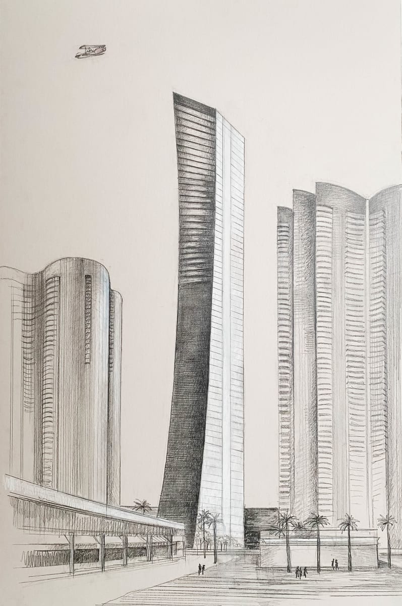 Muse/PMG by Elena Kochetkova  Image: Muse, located in Sunny Isles Beach, Florida, is a luxurious oceanfront condominium tower consisting of 68 residences. Developed by PMG in partnership with S2 Development, this magnificent 50-story building soars to a height of nearly 650 feet, commanding unparalleled views of the ocean. Designed by the renowned architect Carlos Ott, in collaboration with the esteemed architectural duo Sieger Suarez, Muse stands as an iconic structure that graces the illustrious Miami skyline.
Architectural Sketch: Order for the PMG Development Miami Office