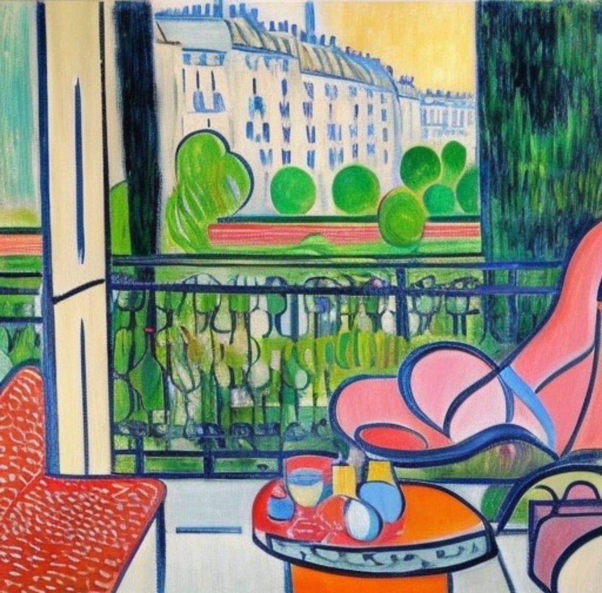 Paris from Inside — study 18 by Karla Cohen  Image: Modern interior scape view of Paris