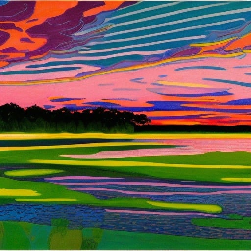 Abstract Sunset by Karla Cohen  Image: Abstract sunset with bold colors 