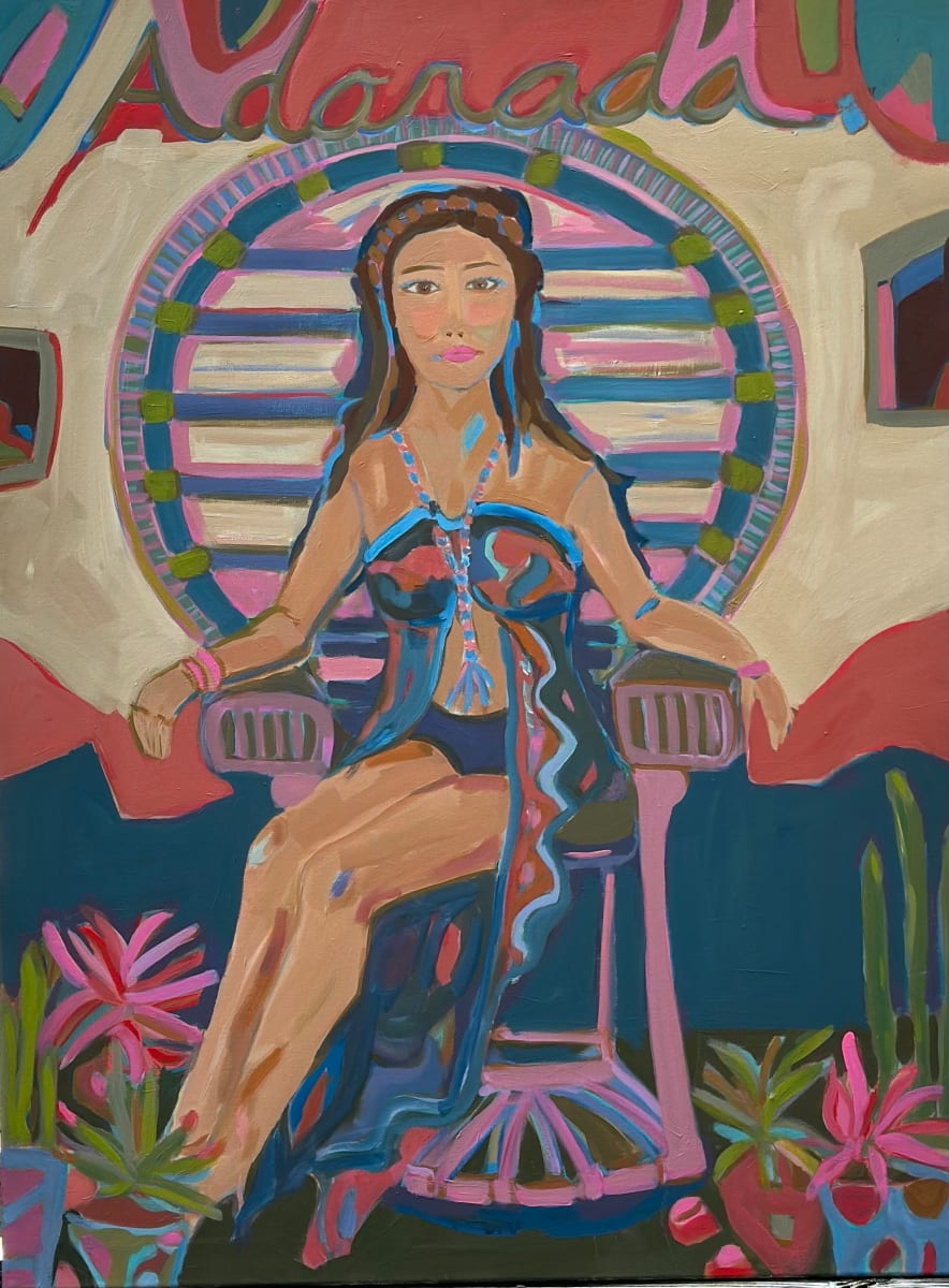Adorada by Ana Stapleton  Image: Adorada is a term of endearment meaning "I adore you". My mother often sat in her wicker peacock chair, chain smoking and clad in patterned flowing dresses, demanding attention and adoration. She did sometimes call me "Adorada" but we all knew who was queen. 