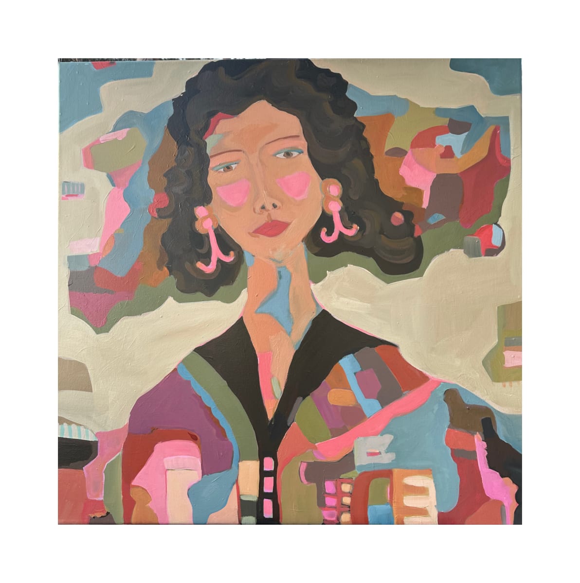 Se Me Complico/It Got Complicated by Ana Stapleton  Image: As an avid over thinker, I catch myself adding layers, nuance, and tone to things that maybe don't require that extra effort. But sometimes, it's wonderful. This painting is about the extras I order up, for good or bad.