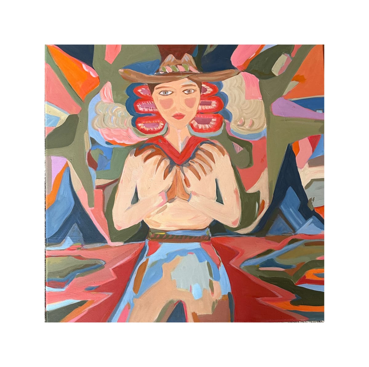 Namaste, Ya'll by Ana Stapleton  Image: This painting is inspired by my love of yoga, and the sense of oneness it invites me to explore.  It also speaks to the wild roads internal and external that are yet to be traveled. 
