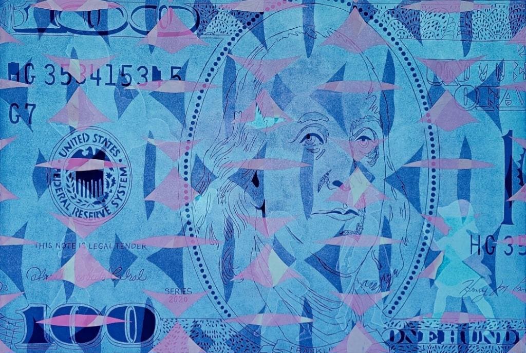 Love & Money VI, Turquoise by Maricela Sanchez 