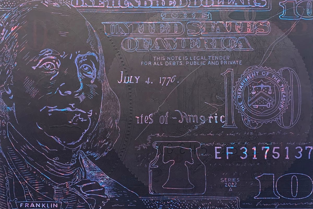 New Hundred Bill IV, 2022 by Maricela Sanchez 