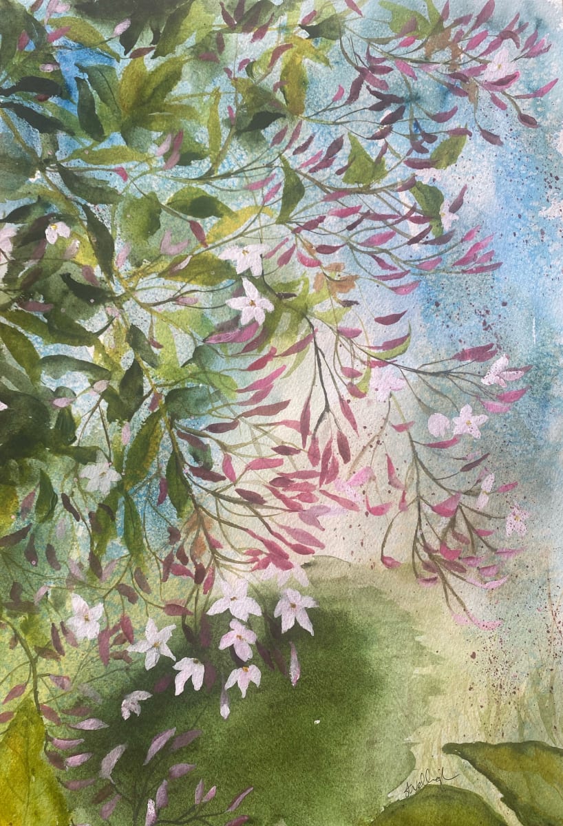 The Wait is Over by Susan Wellingham  Image: Cascading jasmine.
