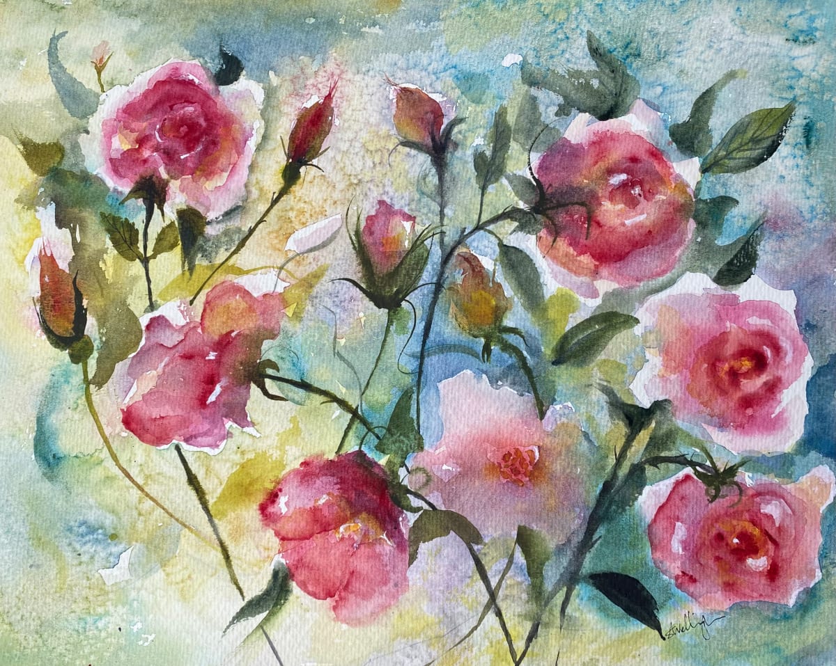 Rambling Roses by Susan Wellingham  Image: Rambling impressionistic roses