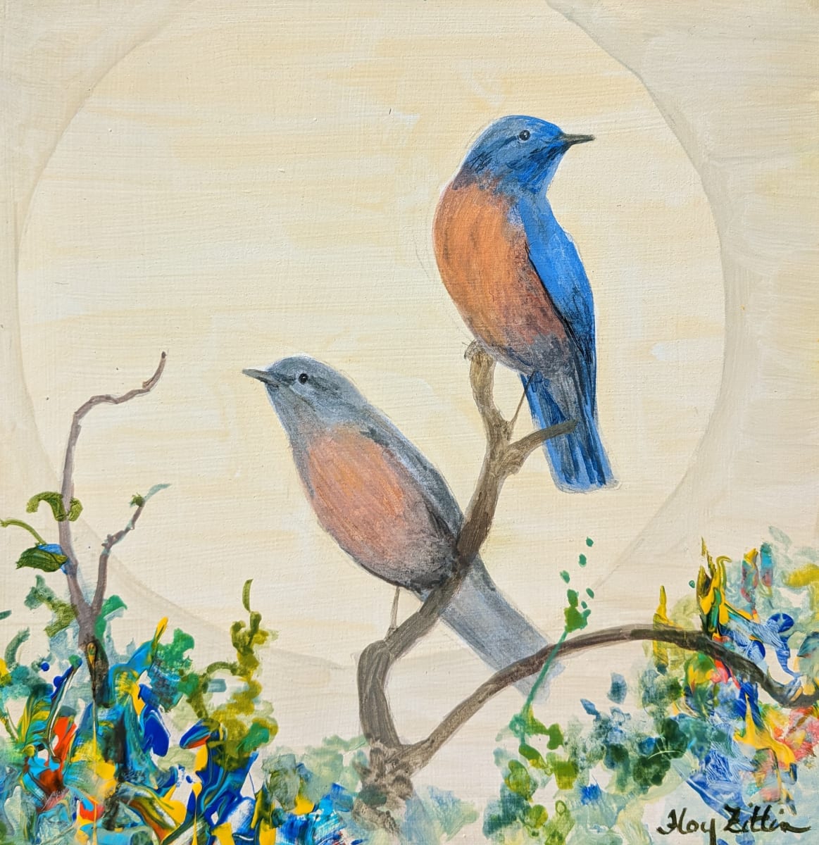 Bluebird Pair by Floy Zittin 