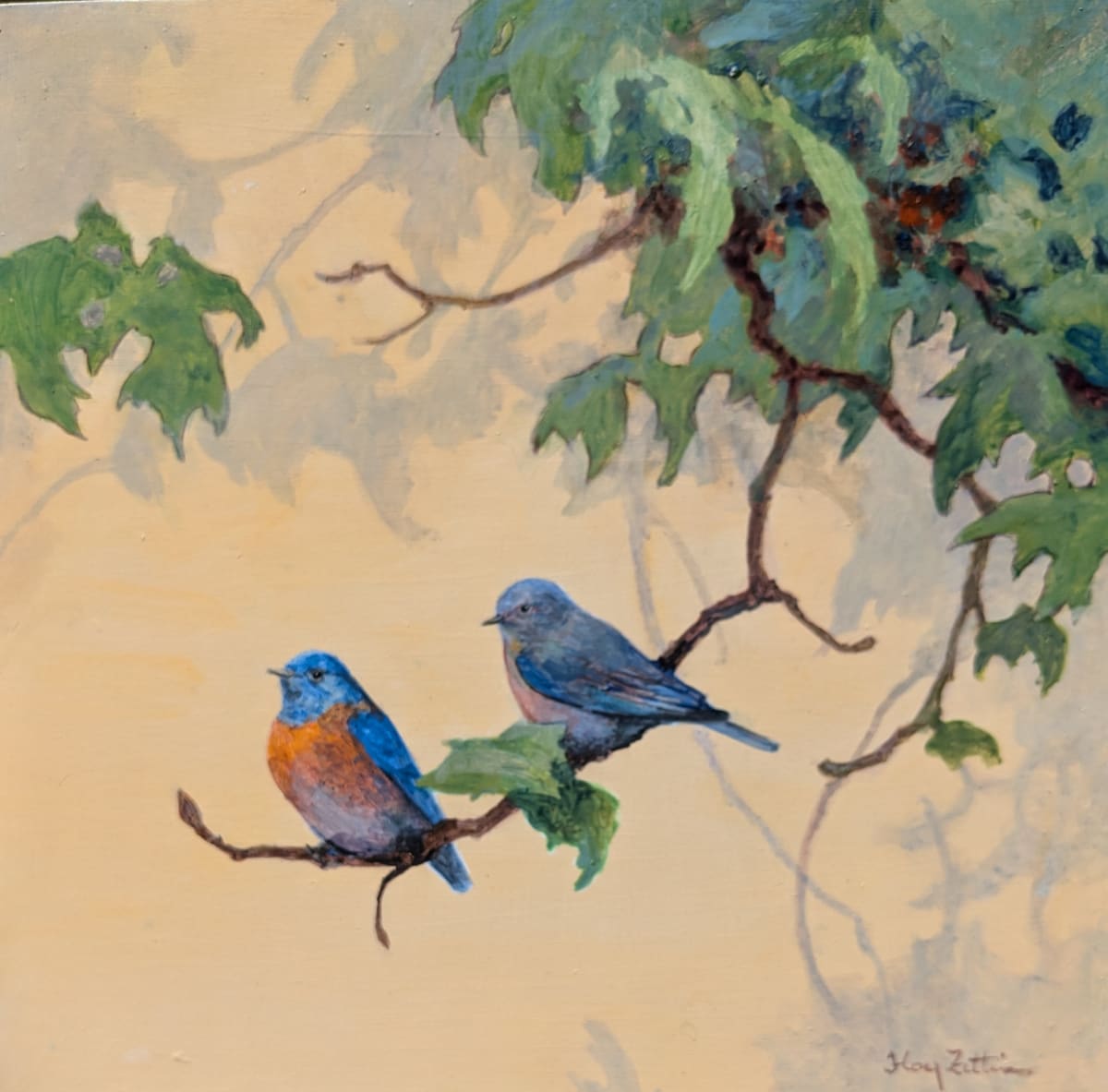 Bluebirds Together by Floy Zittin 