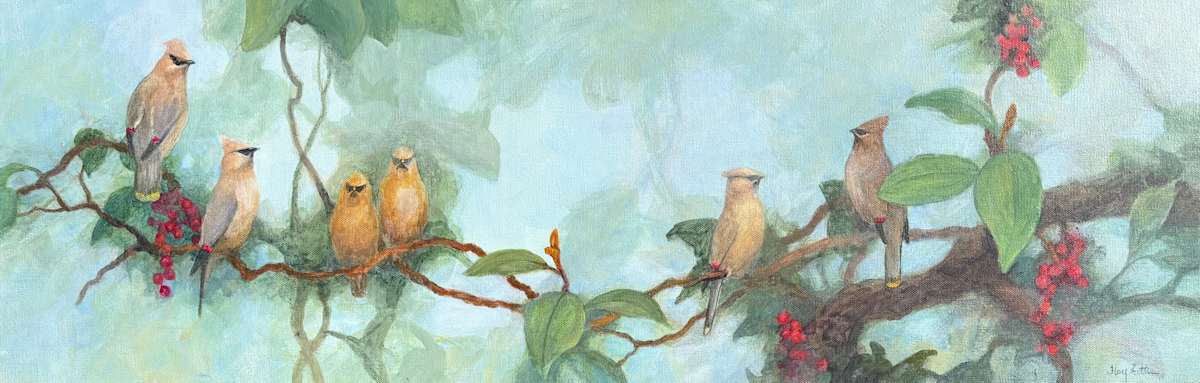 Cedar Waxwing Parade by Floy Zittin, Image 1.