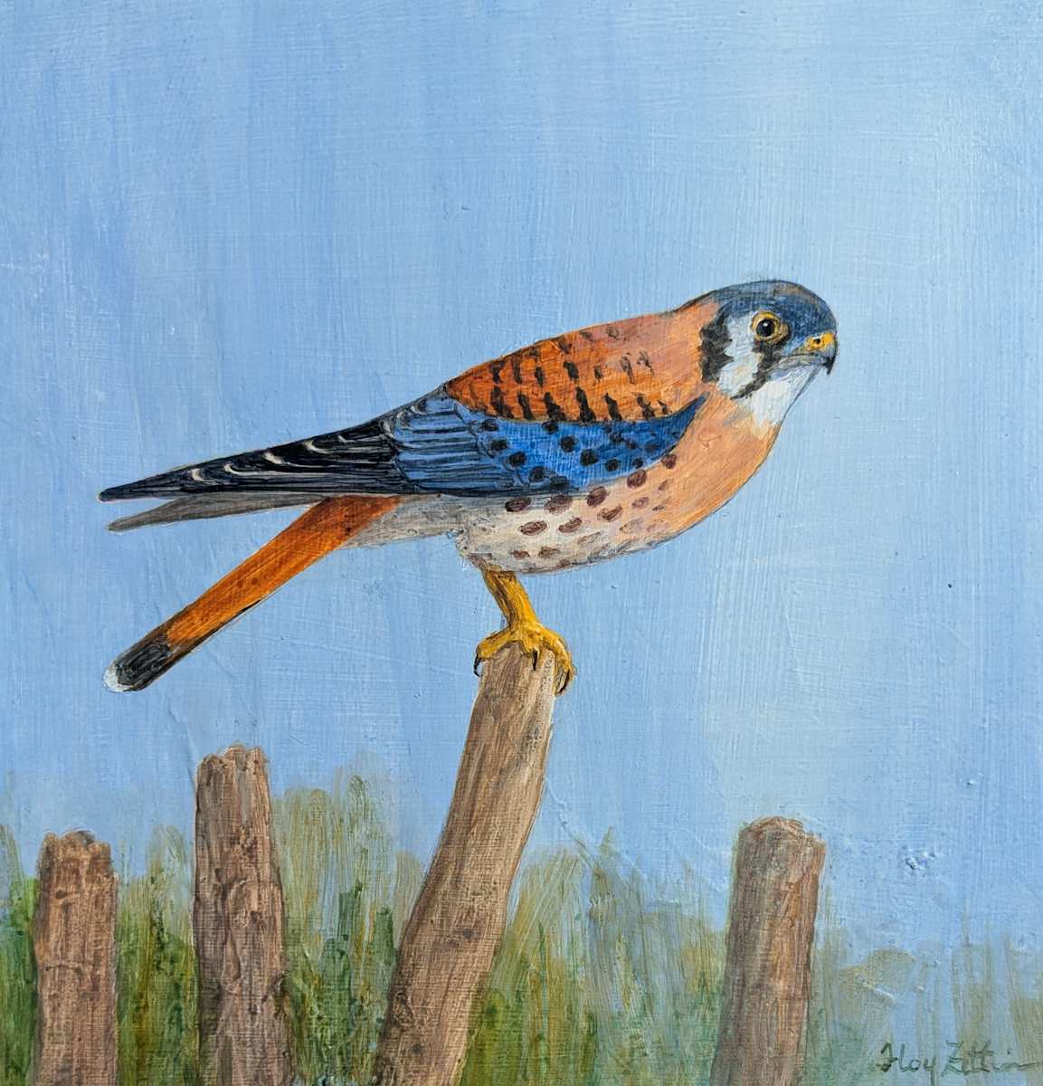 Kestrel and Posts by Floy Zittin, Image 1.
