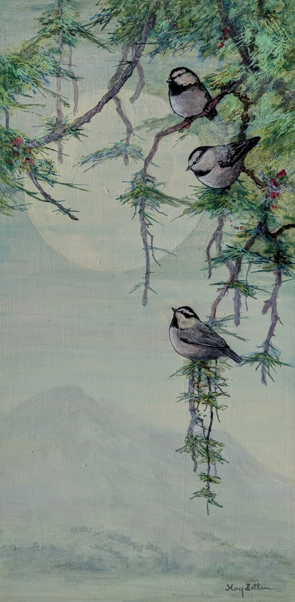 Mountain Chickadees by Floy Zittin 