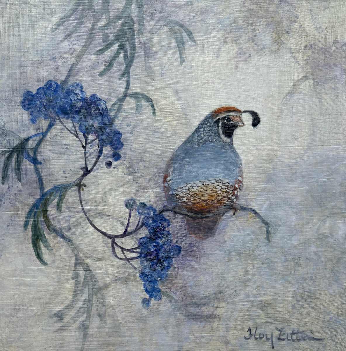 Quail and Berries by Floy Zittin 