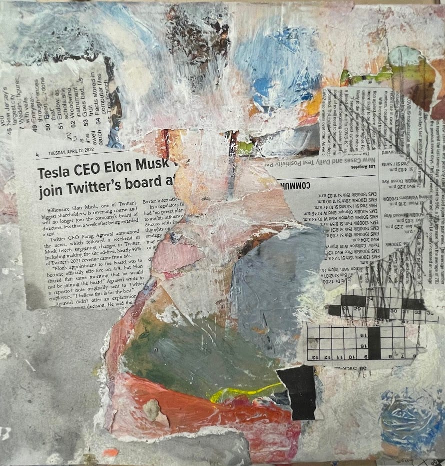 Newspaper Collage  Studies by Anat Ambar 