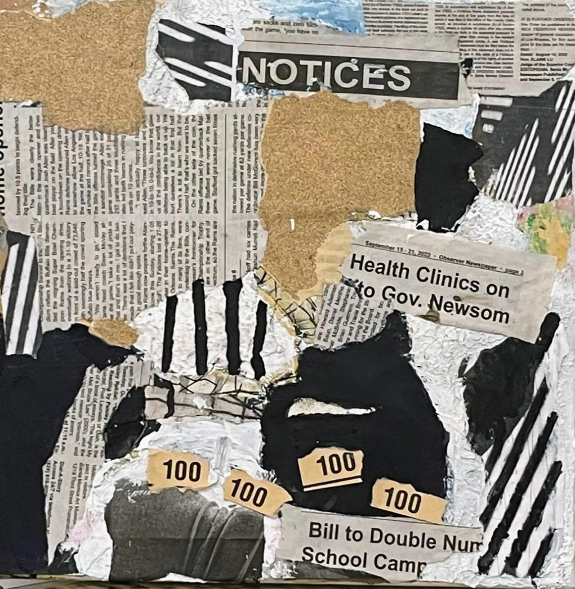 Newspaper Collage 2 by Anat Ambar 