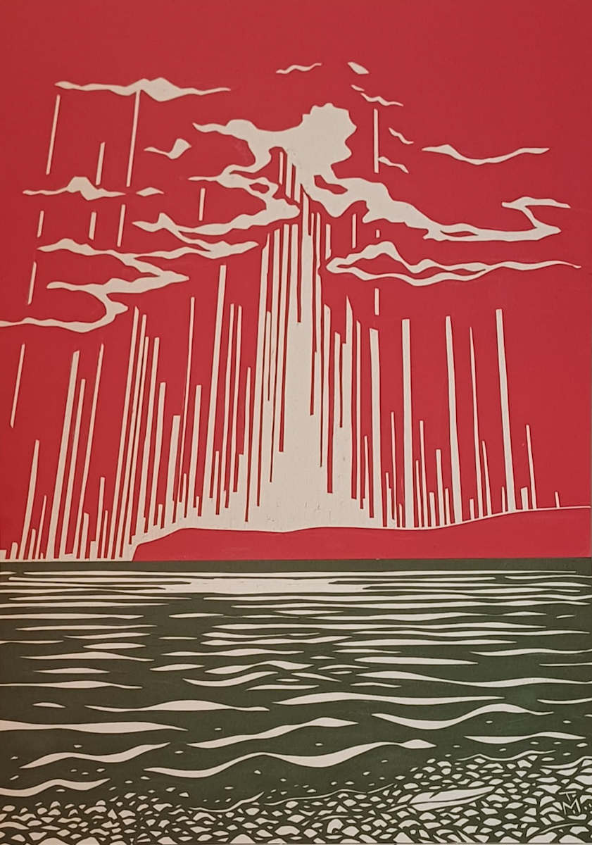 Beachy Head by Markus Thonett  Image: This is an original card-cut of Beachy Head, seen from Hastings.