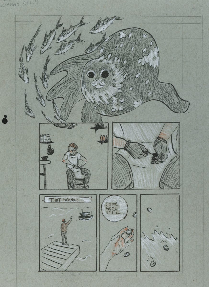 Safe Return — Page 1 by Brianna Kelly  Image: Short comic for an assignment, from a personal written work of fiction about selkies.