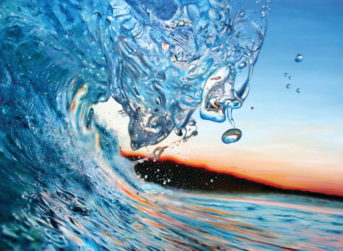 Trust Me by Heather Bradbury  Image: 'Trust me' is a painted interpretation of a photo taken n the NSW South Coast by photographer Tim Shaw. In every storm or wave, there is a creative gift. Let go of the past and trust the crashing wave of the unknown future ahead. Every wave eventually comes in to settle on the calm sand.