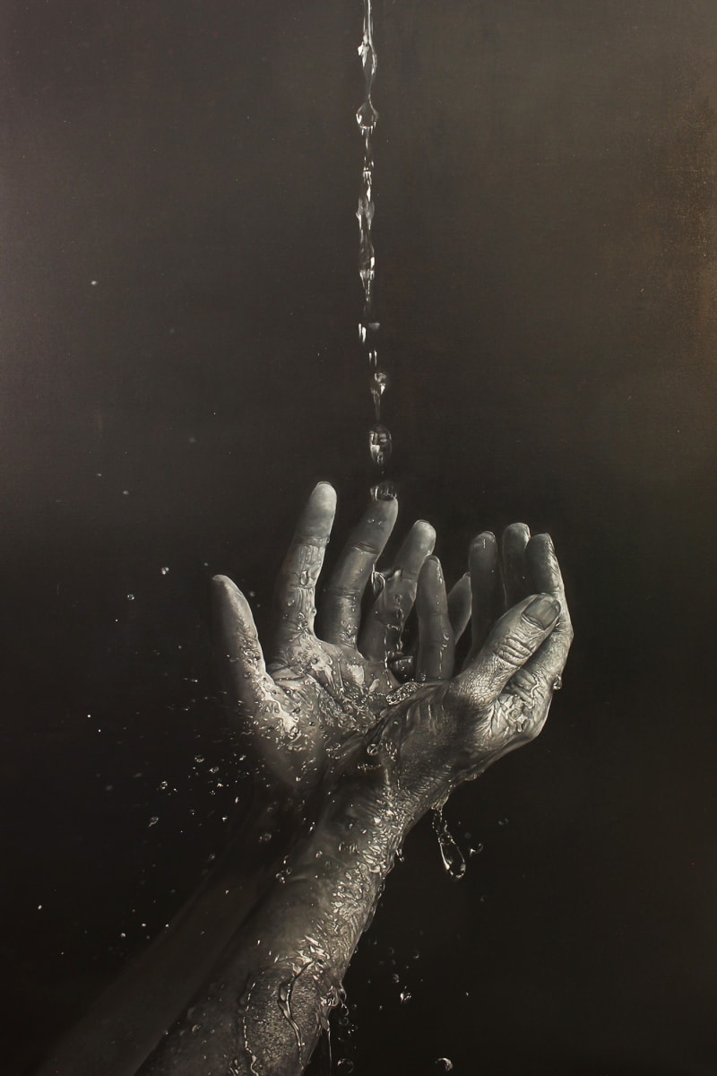 Extravagant hope by Heather Bradbury  Image: This image was something I saw in my mind, and knew I had to find someone to photograph it. I painting it at the same time my gallery was crashed into by a car. A traumatic time, but it brought refreshed joy as we rebuilt our new space.

“Finding the gems in each day despite the pains, finding the joy despite the sadness, finding the peace in every moment despite the noise, exploring extravagant hope, despite despair. 
Freely opening hands to receive.”

HB

The photo reference was taken by @ramakphotography & used with permission
